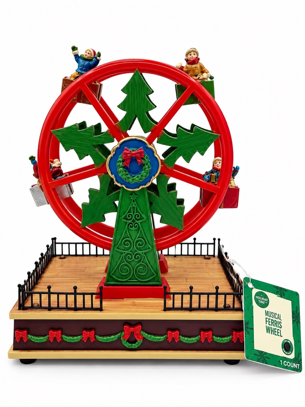 Holiday Time Light-Up Musical Ferris Wheel Christmas Decor New With Tags 9”